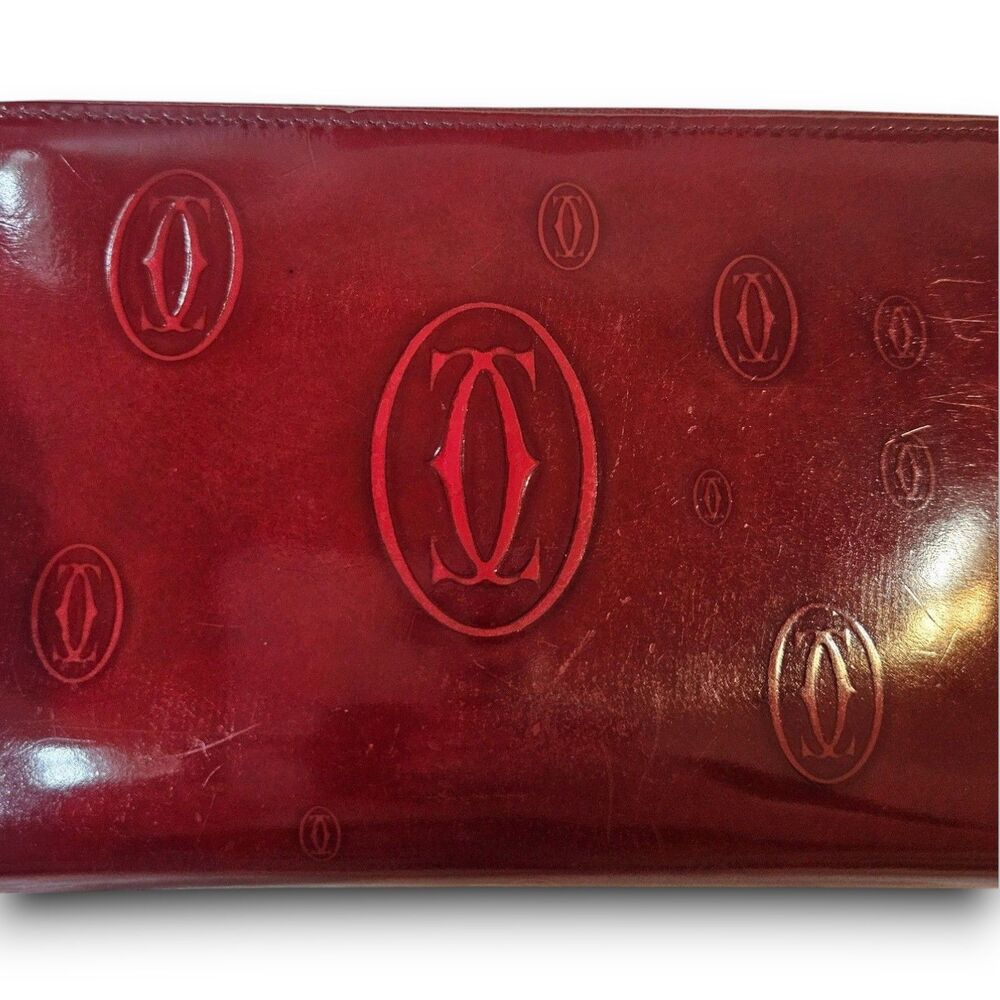 Cartier - Red Patent Leather Happy Birthday Edition Vintage Zippy Long Wallet - Picture 6 of 12